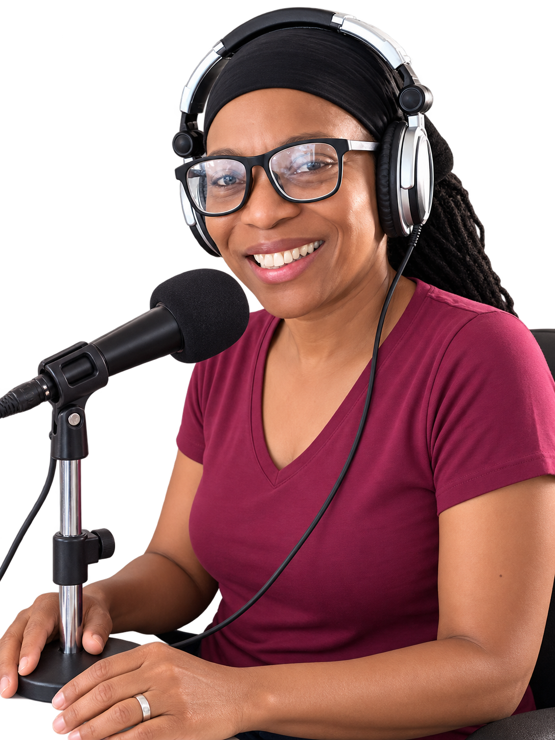 Evangelist Shar at the microphone
